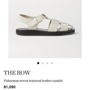 The Row off-white woven fisherman sandal